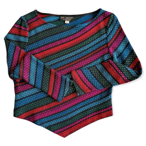 NWOT Fabulous St. John Evening Sequin Knit Top - Picture 1 of 6